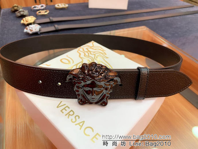 VERSACE範思哲 外貿原單貨 原廠豬皮紋頭層牛皮 男士皮帶 高端人士首選  xfp1324